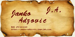 Janko Adžović vizit kartica